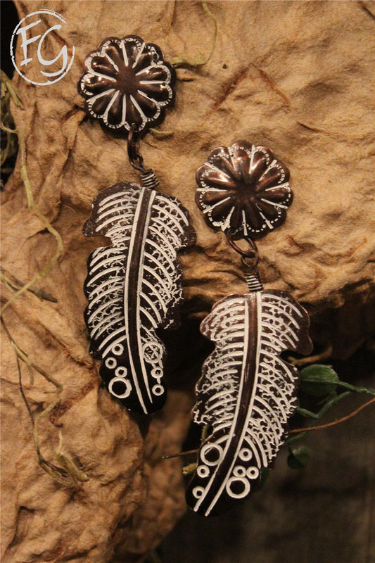women's dangle earrings, farm girls fancy frills