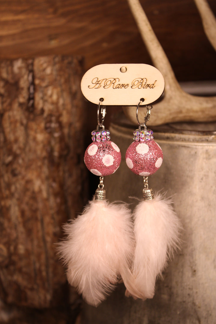 Sugar Plum Feather Earrings
