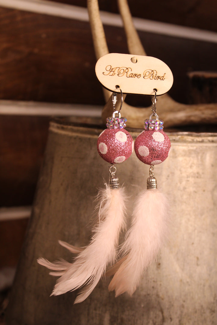 Sugar Plum Feather Earrings