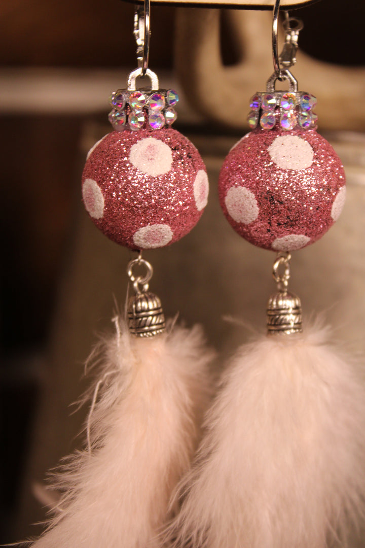 Sugar Plum Feather Earrings
