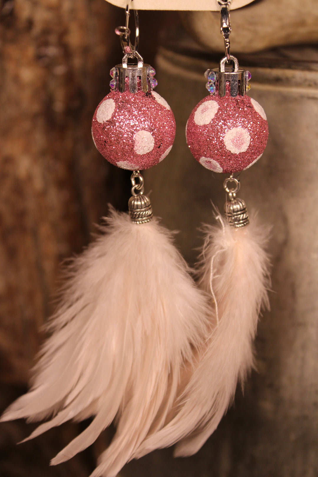Sugar Plum Feather Earrings