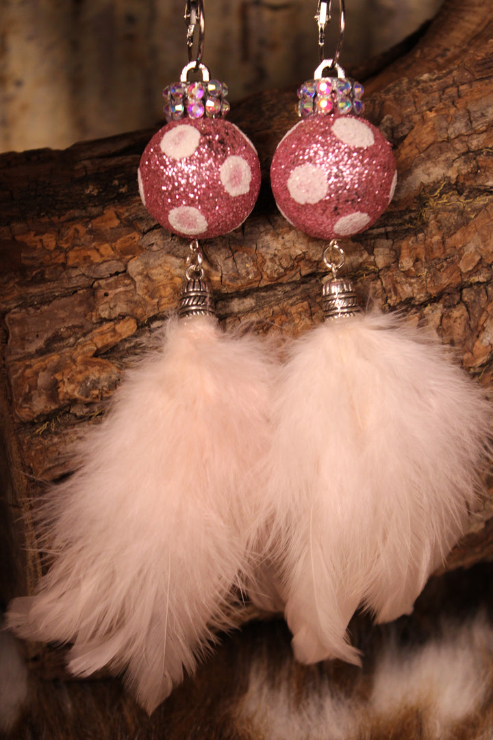 Sugar Plum Feather Earrings
