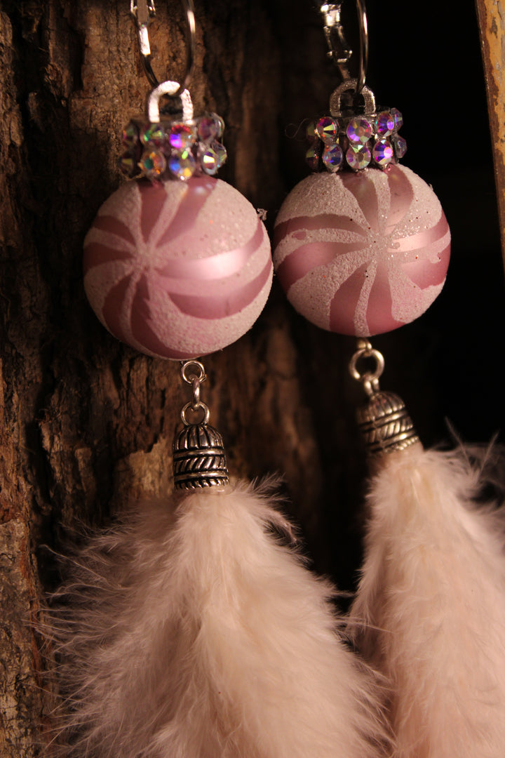 Pink Peppermint Puffs Earrings