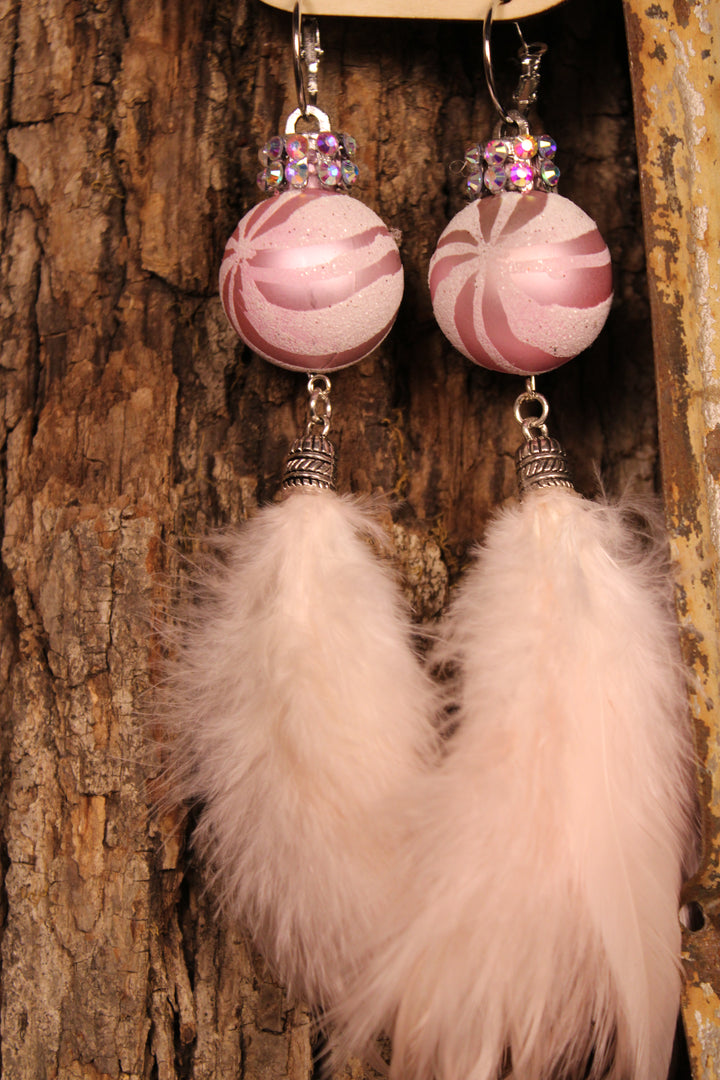 Pink Peppermint Puffs Earrings