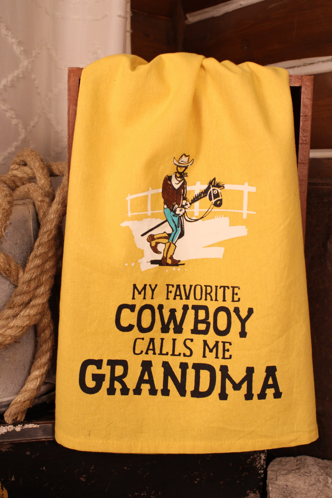 My Favorite Cowboy Kitchen Towel