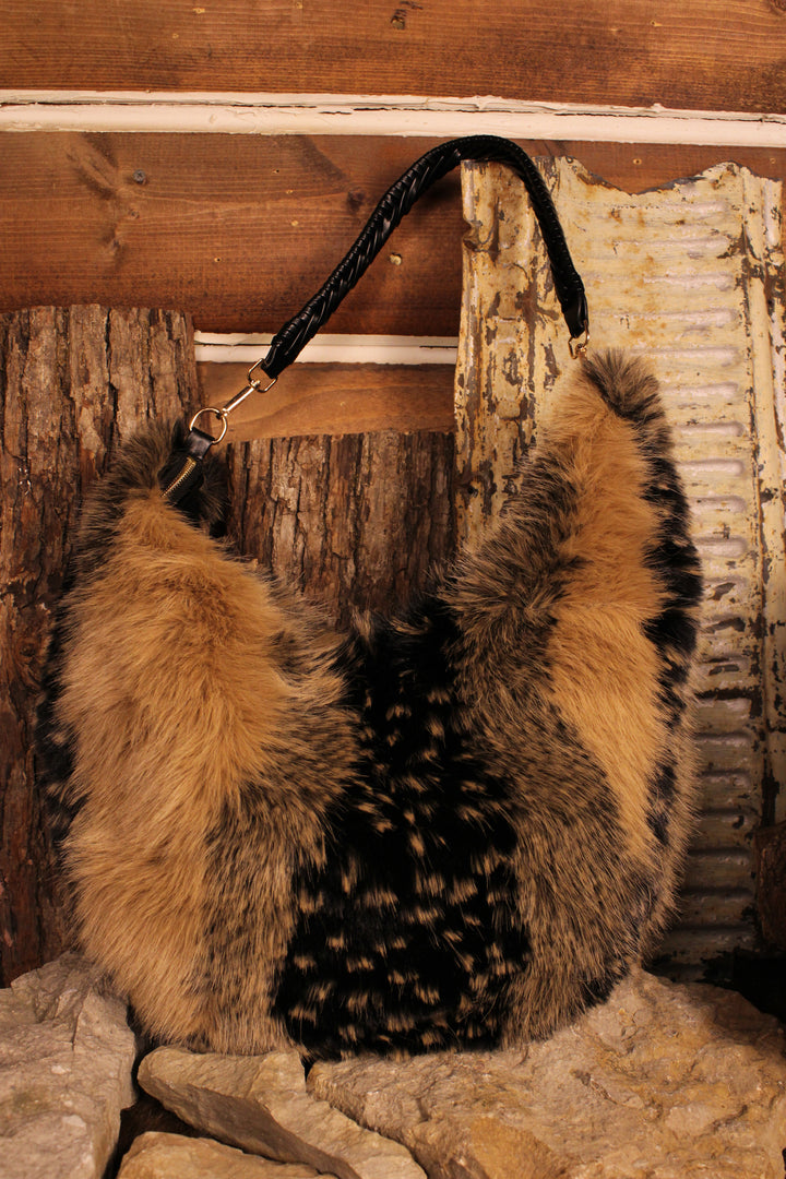 Sable &amp; Cream Faux Fur Purse