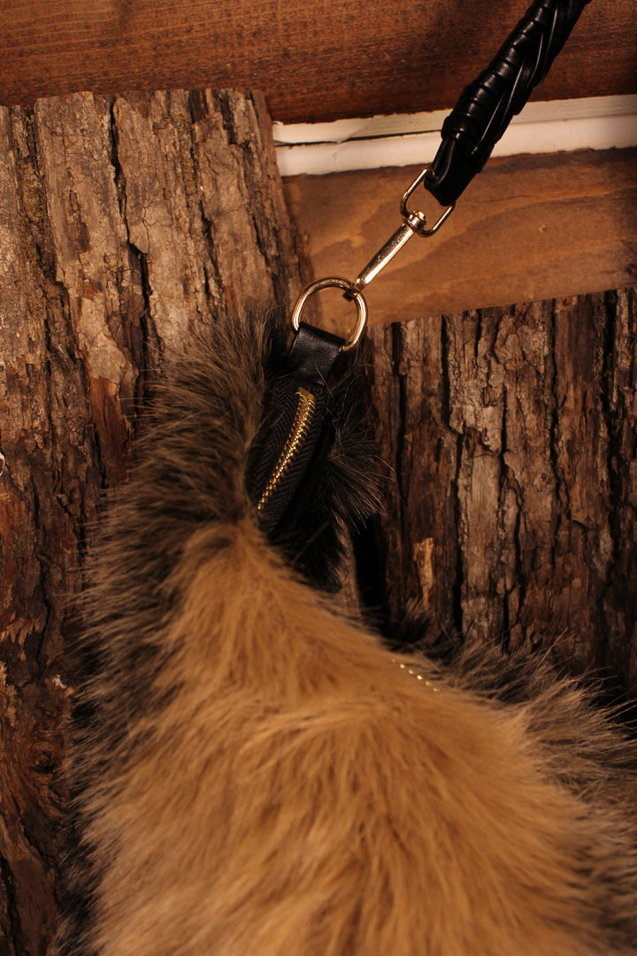 Sable &amp; Cream Faux Fur Purse