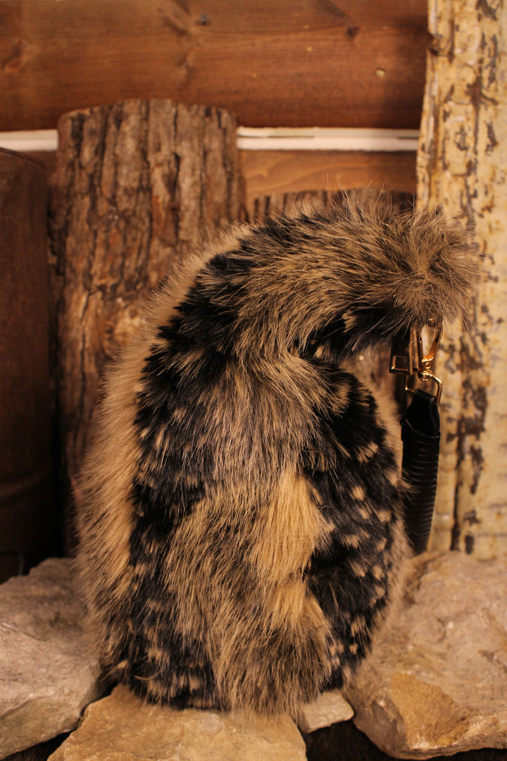Sable &amp; Cream Faux Fur Purse