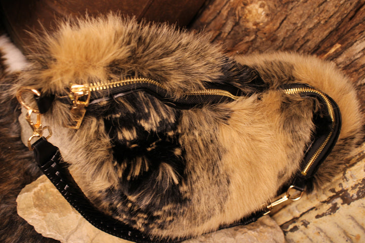 Sable &amp; Cream Faux Fur Purse