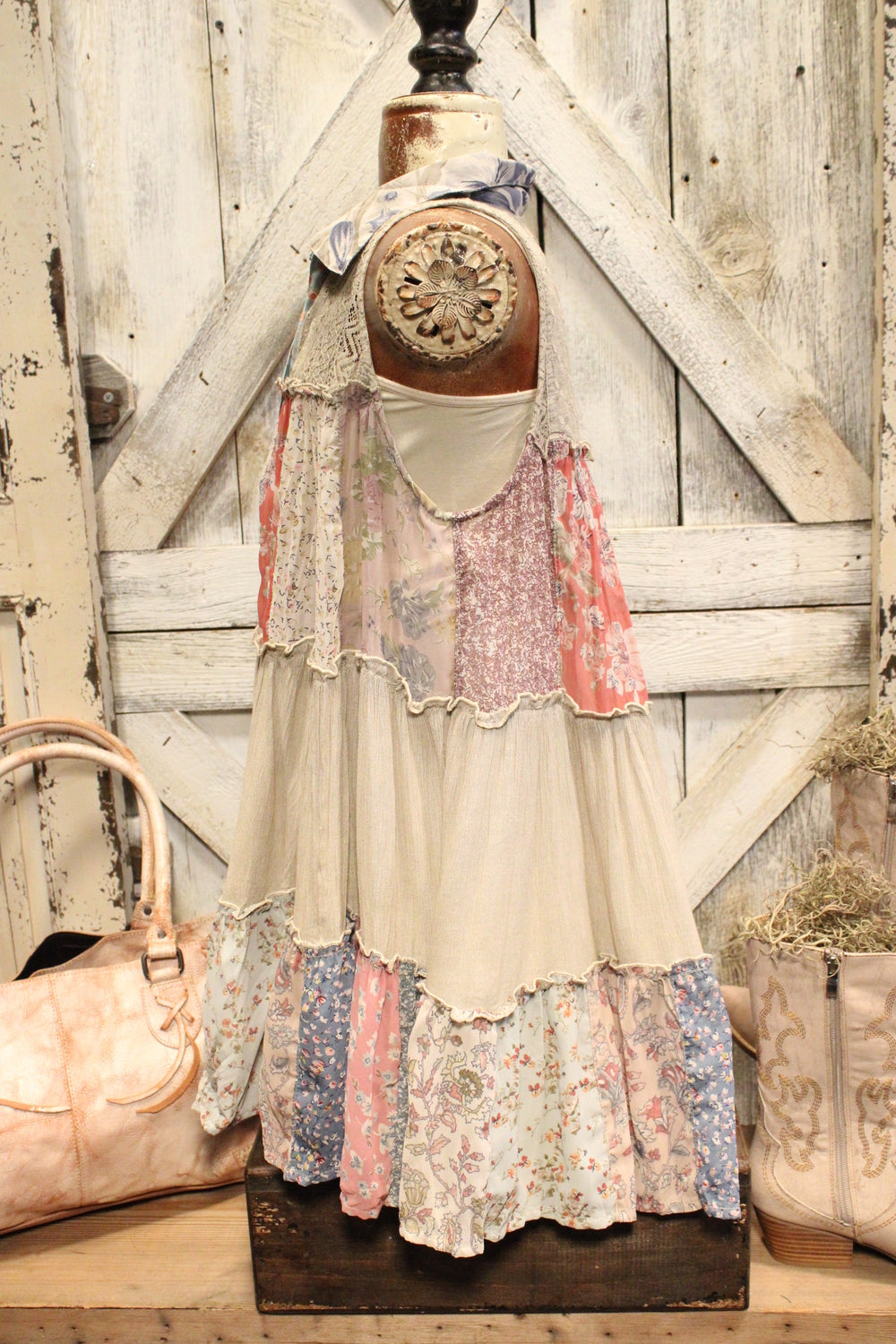 Patchwork Meadow Latte Tank