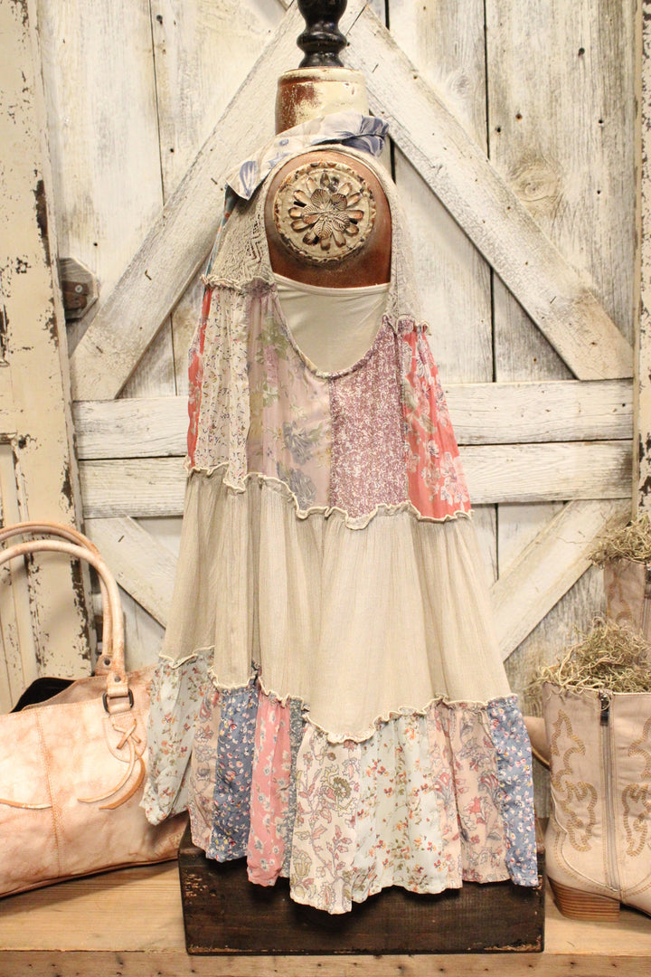 Patchwork Meadow Latte Tank