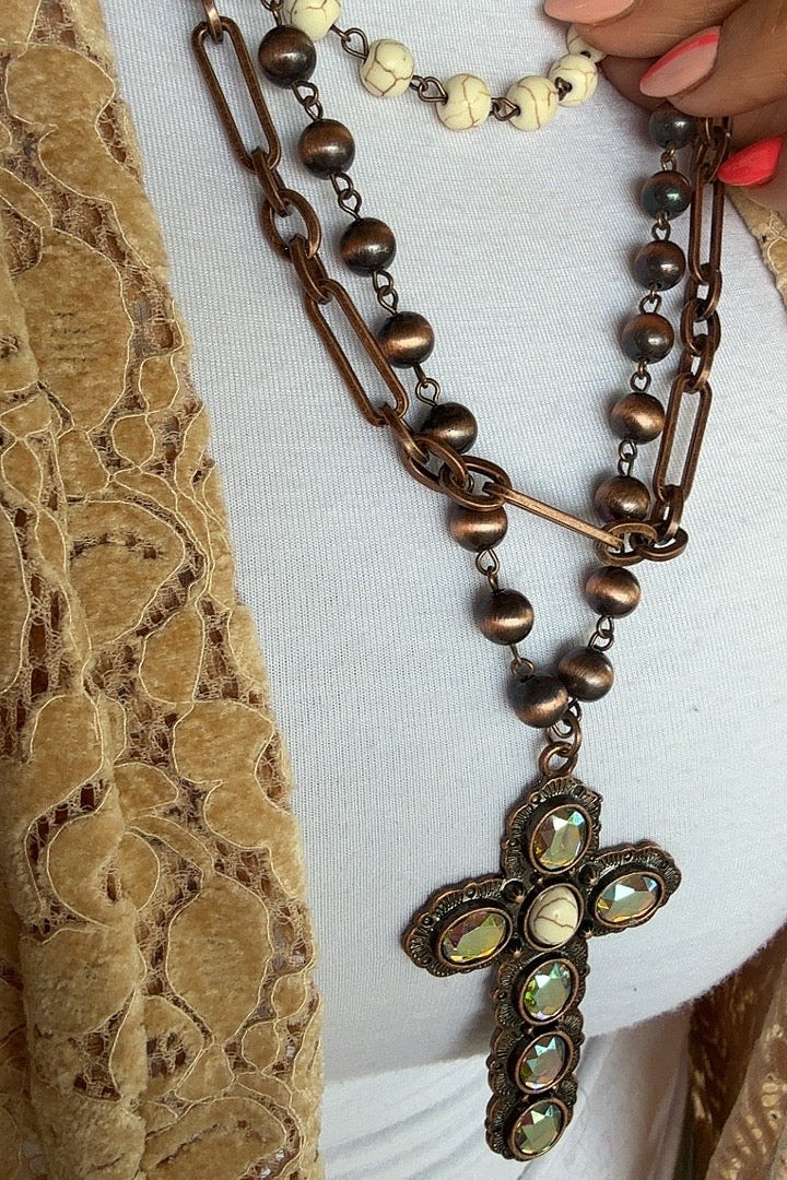 Serenity Stacked Cross Necklace
