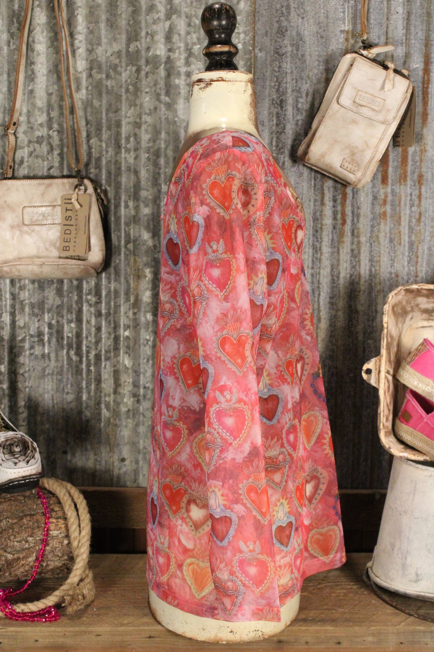 Sacred Mesa Heart Mesh Top