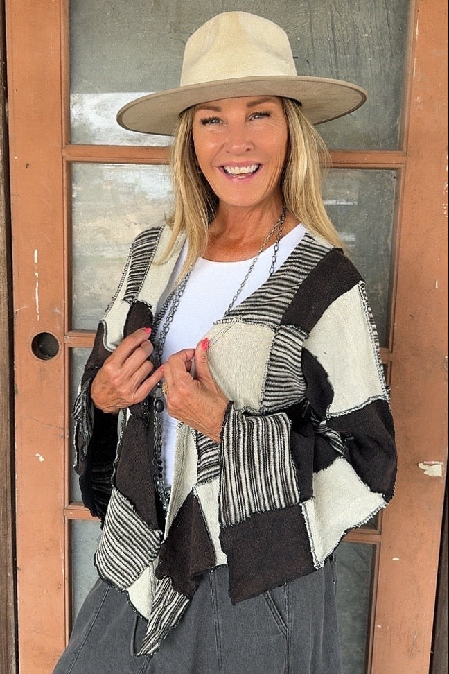 Checkmate Patchwork Cardigan