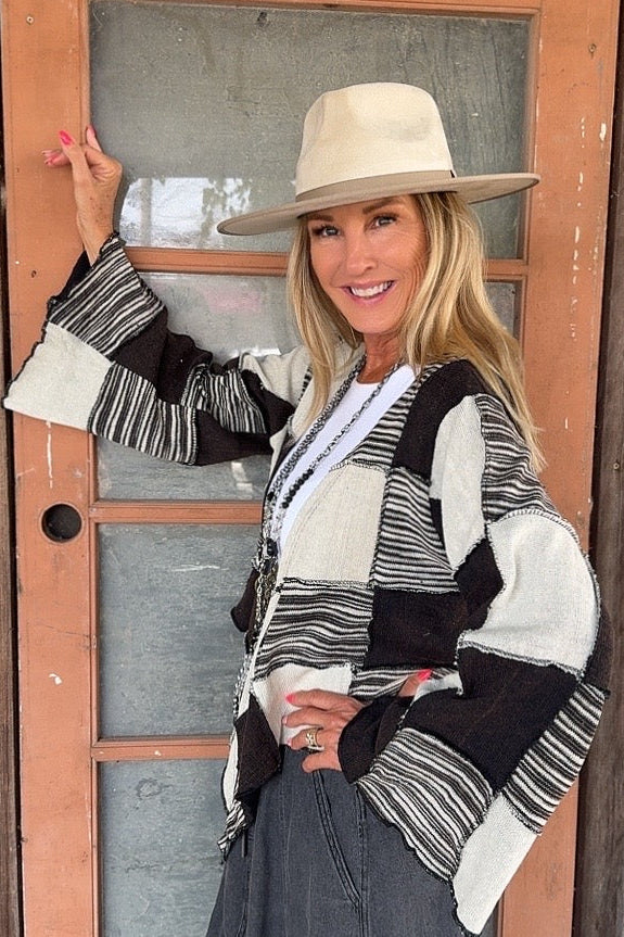Checkmate Patchwork Cardigan