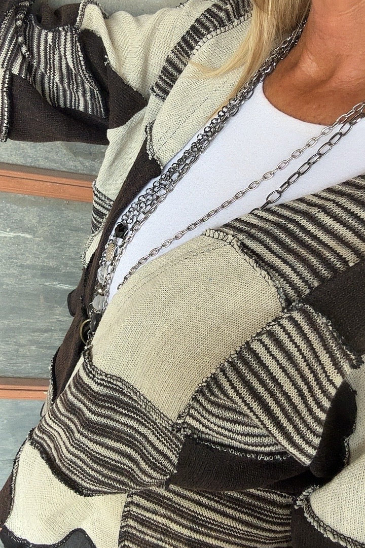 Checkmate Patchwork Cardigan