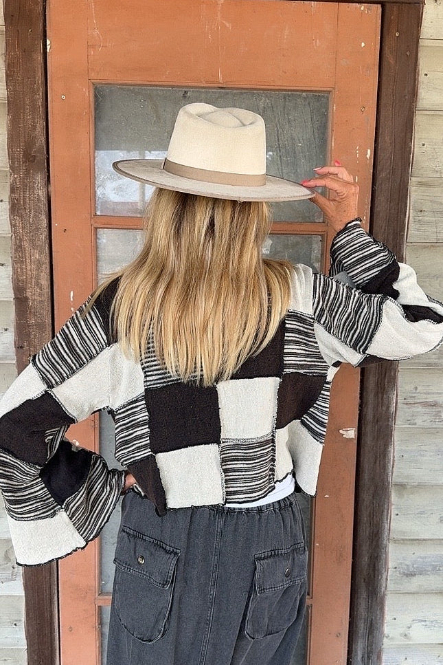 Checkmate Patchwork Cardigan