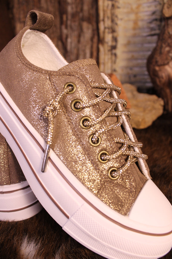 Harmon Suede Chocolate Sparkle Sneakers