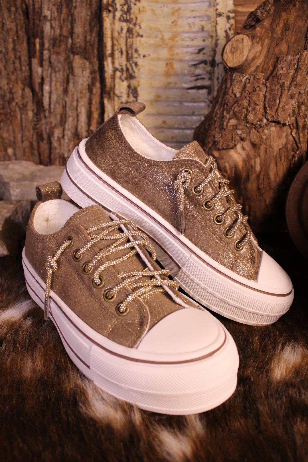Harmon Suede Chocolate Sparkle Sneakers