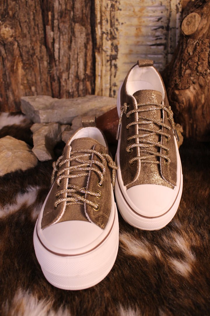 Harmon Suede Chocolate Sparkle Sneakers