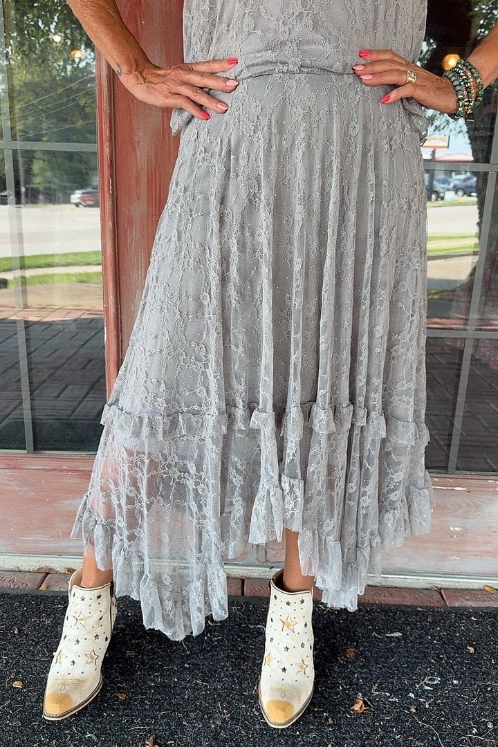 Silver Shimmer Veil Skirt