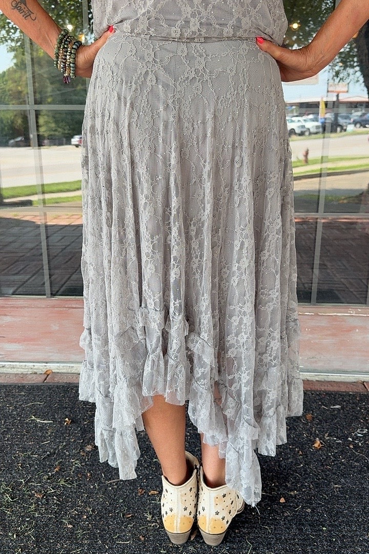Silver Shimmer Veil Skirt
