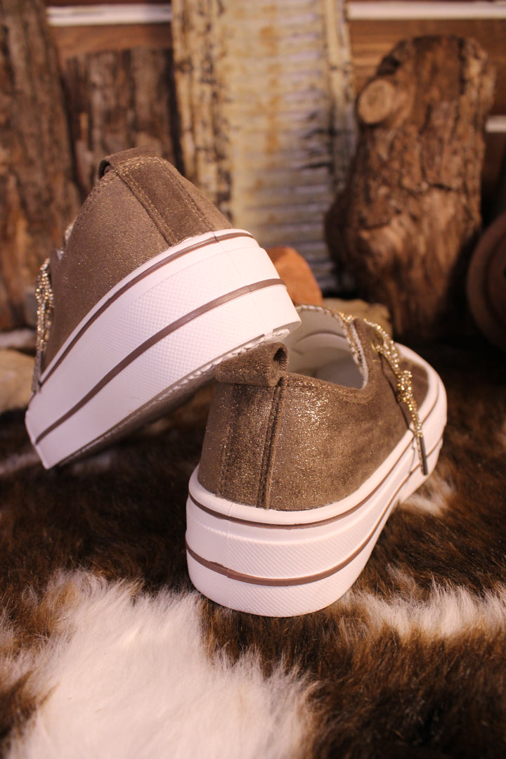 Harmon Suede Chocolate Sparkle Sneakers