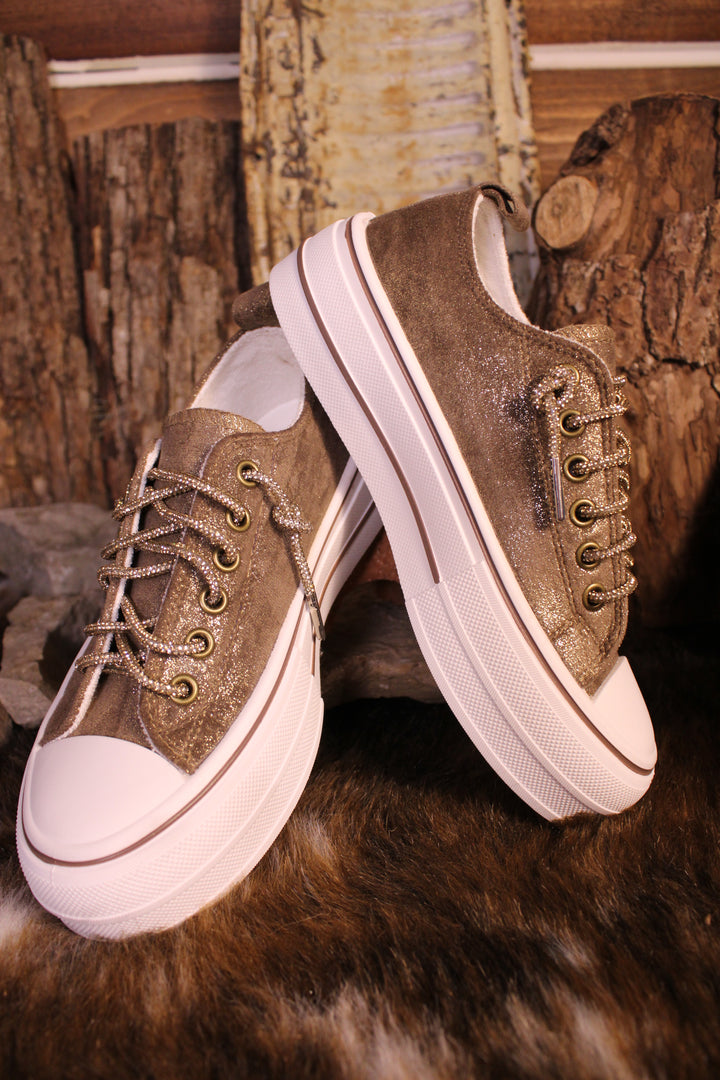 Harmon Suede Chocolate Sparkle Sneakers