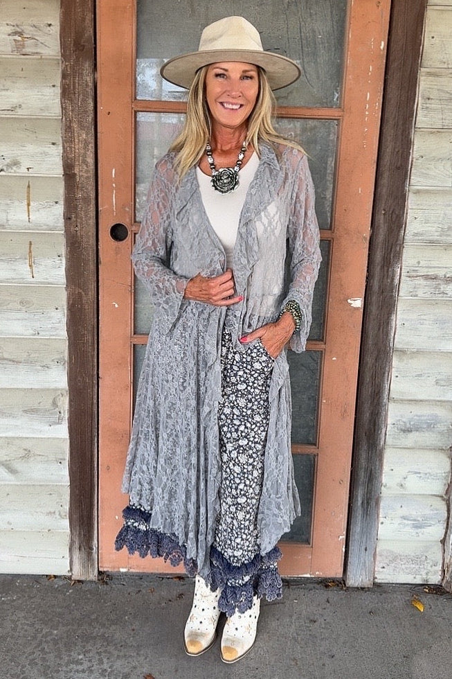 Fancy That Grey  Lace Cardigan
