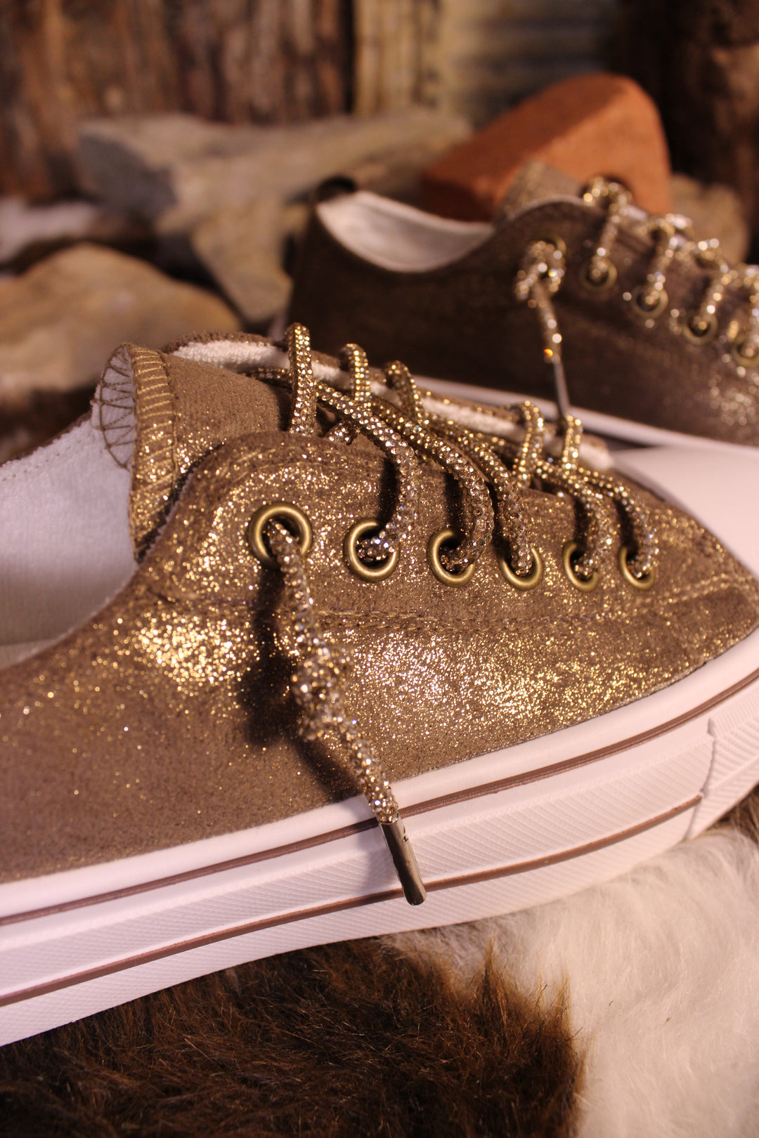 Harmon Suede Chocolate Sparkle Sneakers