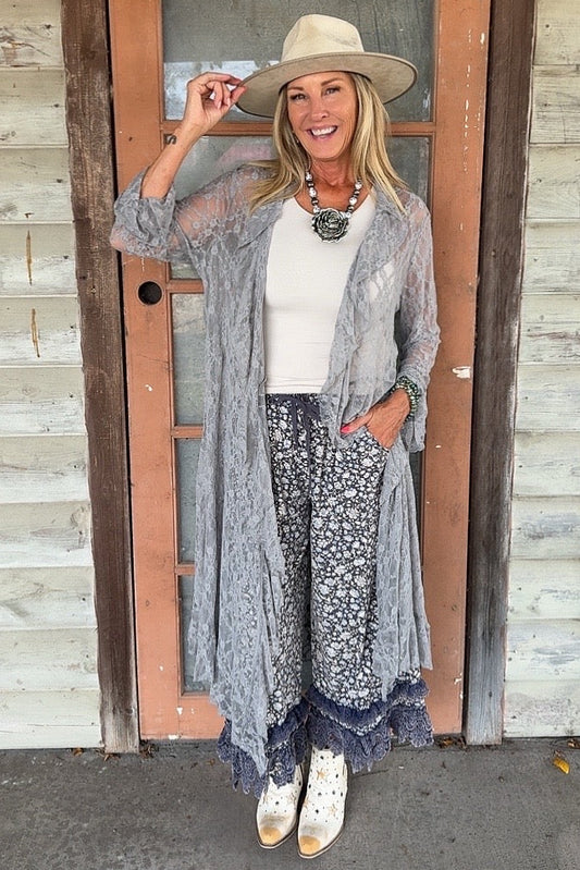 Fancy That Grey  Lace Cardigan