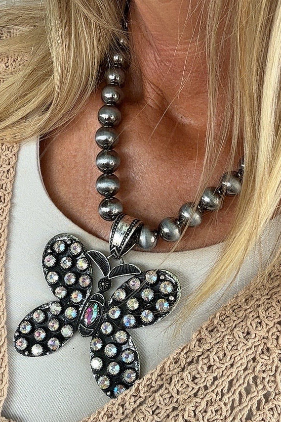 Prairie Glow Butterfly Necklace