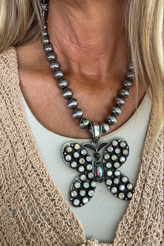 Prairie Glow Butterfly Necklace
