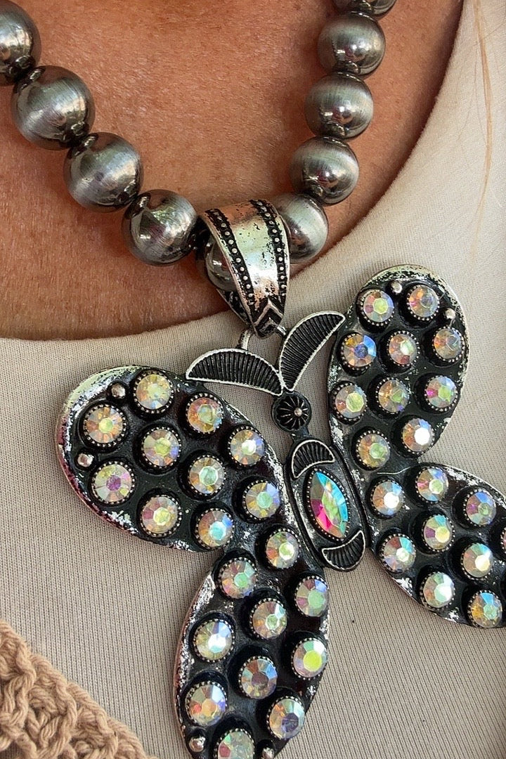 Prairie Glow Butterfly Necklace