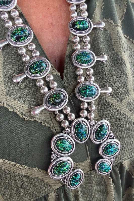 Squash Blossom Glitter Necklace