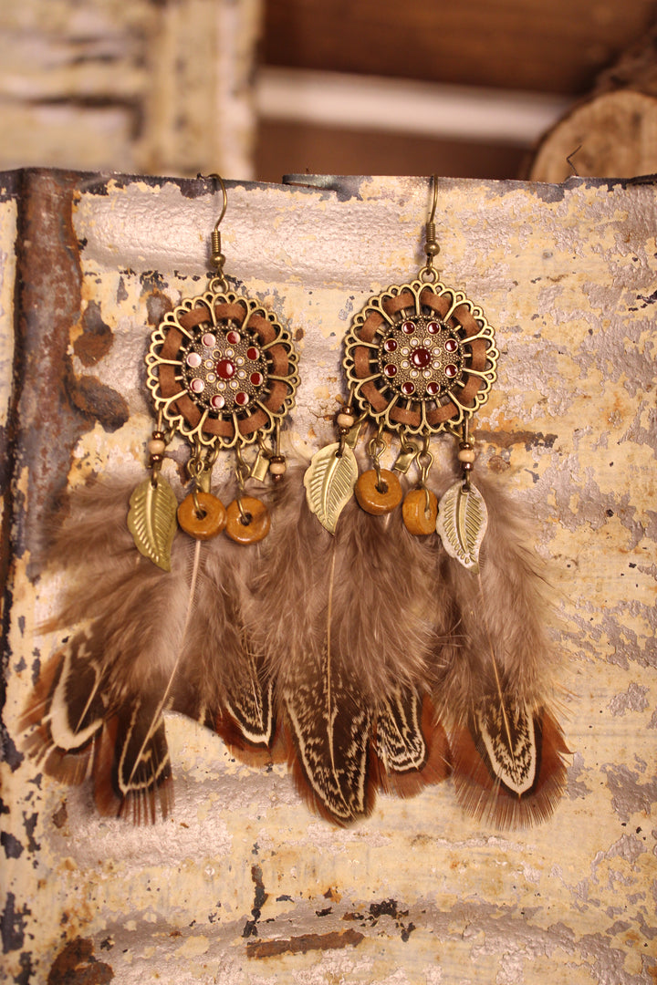 Dreamcatcher Feather Earrings