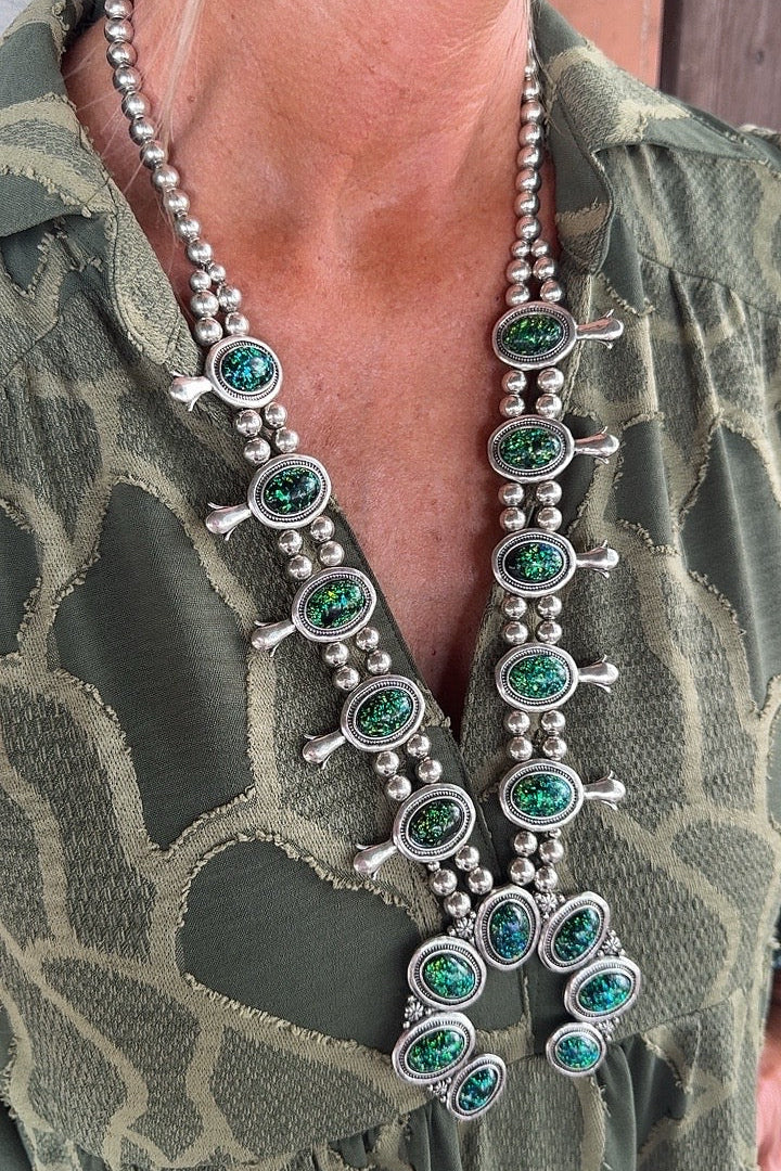 Squash Blossom Glitter Necklace