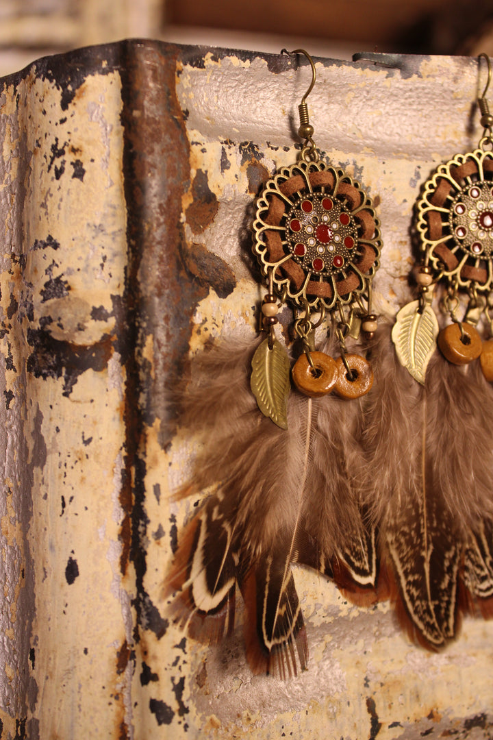 Dreamcatcher Feather Earrings