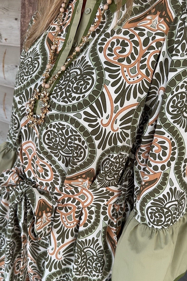 Sunlit Olive Dress