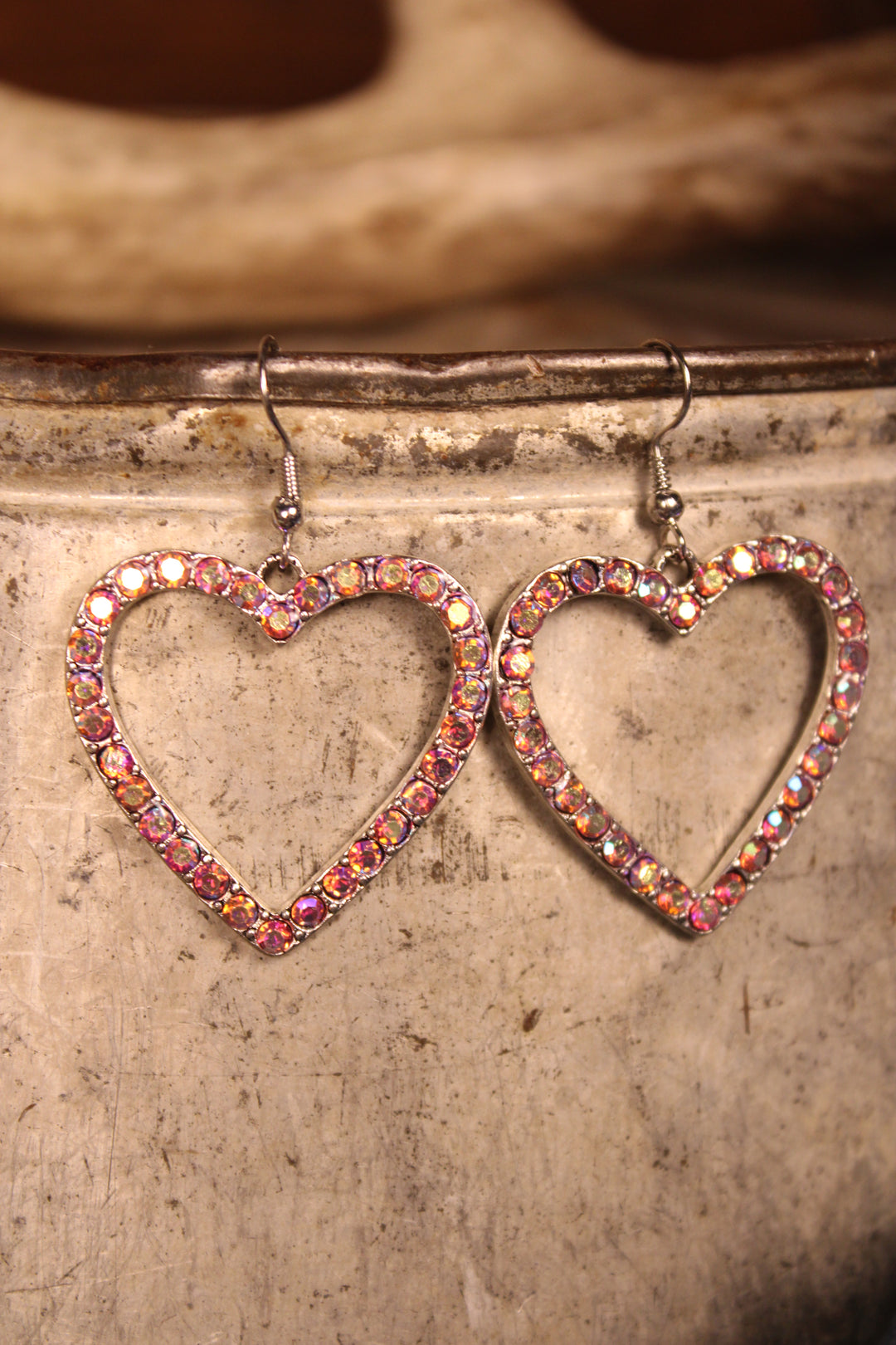 Blushing Horizon Heart Earrings