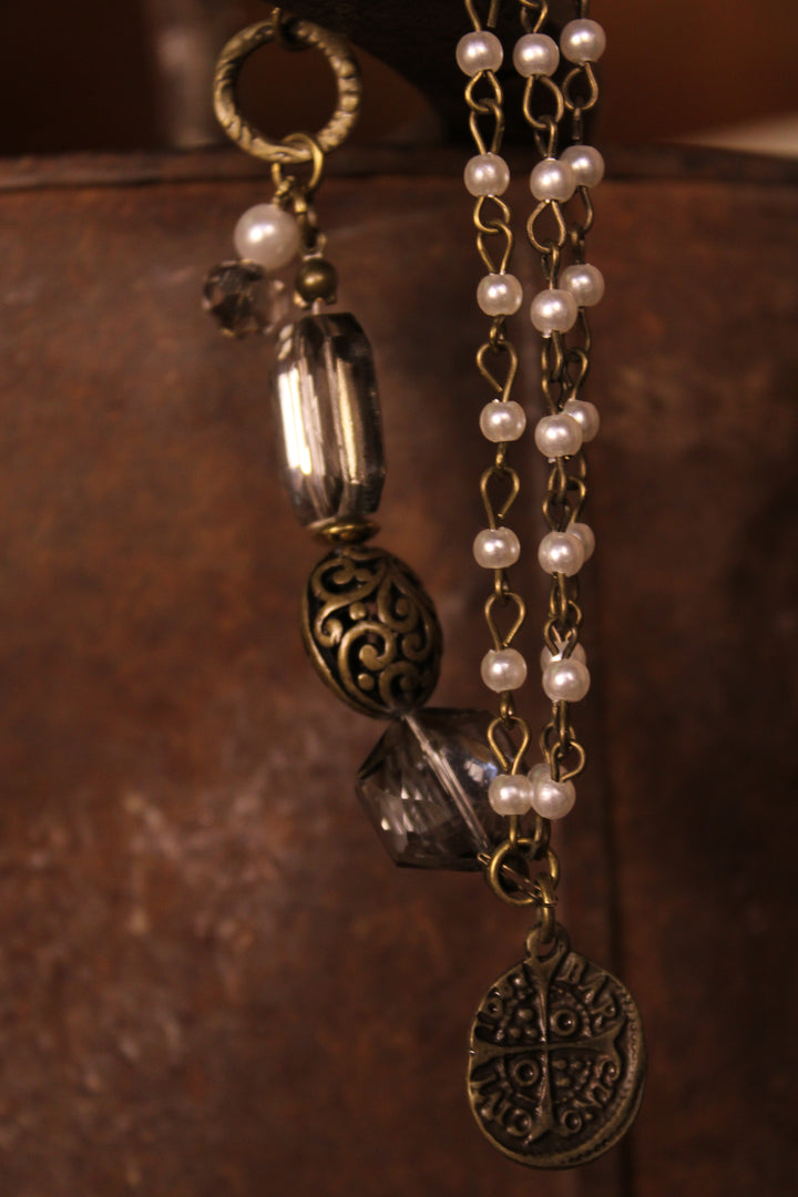 Heirloom Pearl &amp; Smoke Bracelet