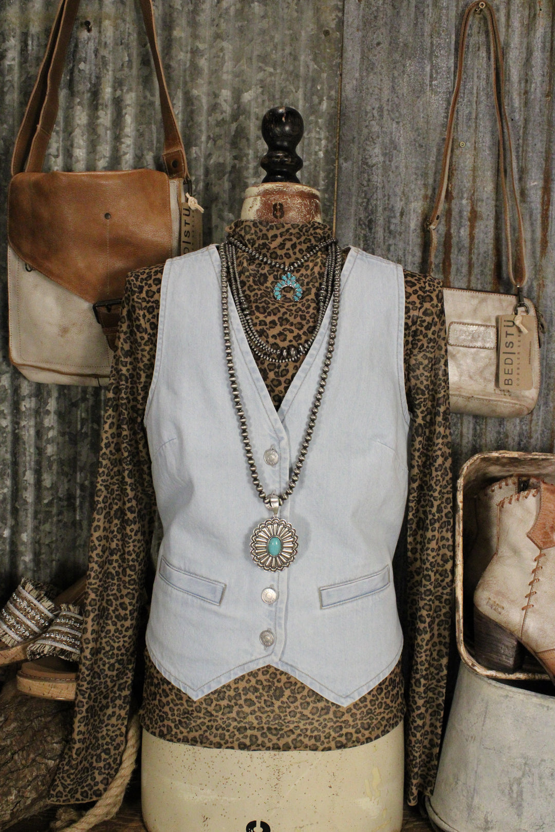 Vintage Wash Denim Vest
