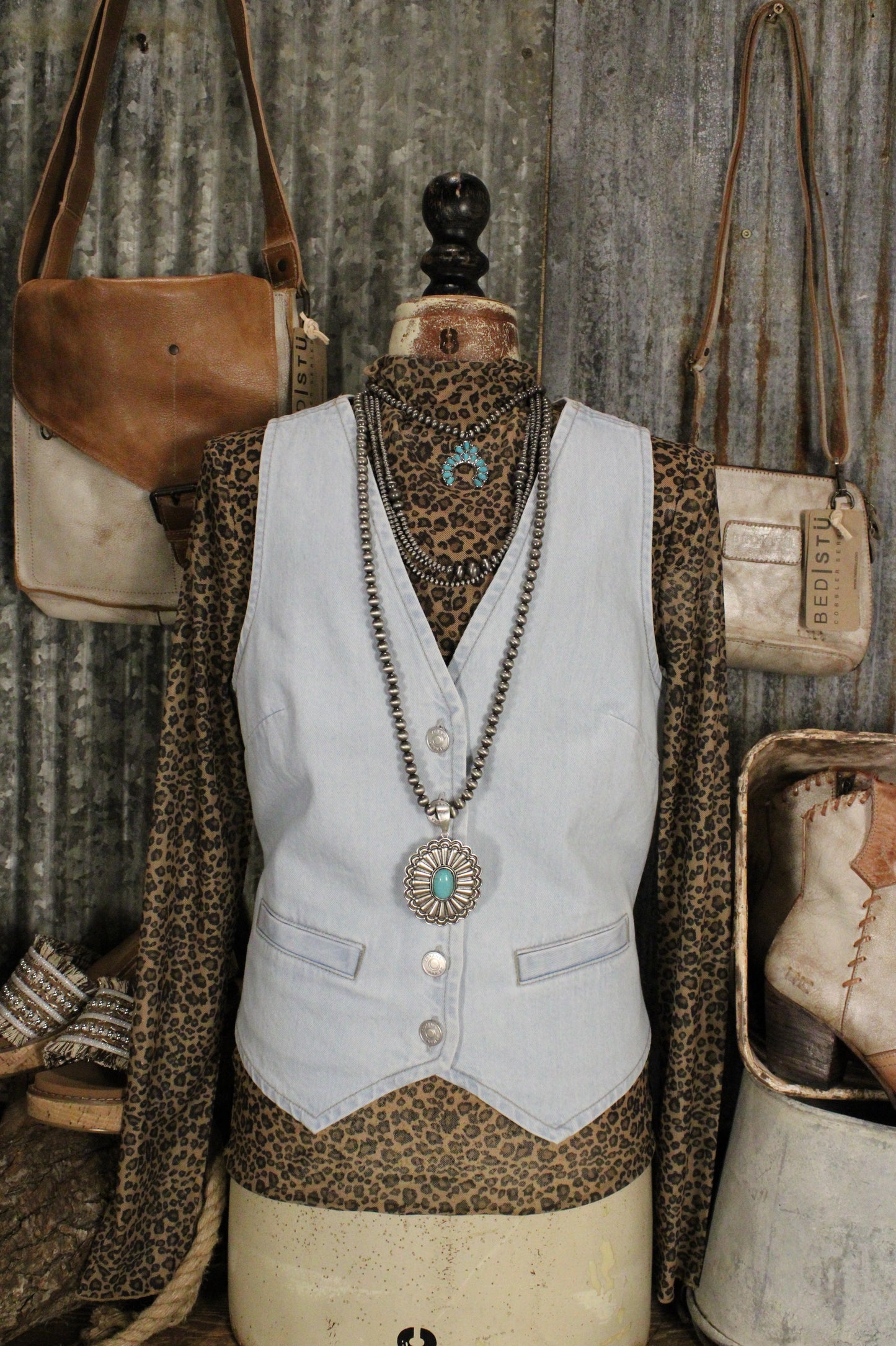 Vintage Wash Denim Vest
