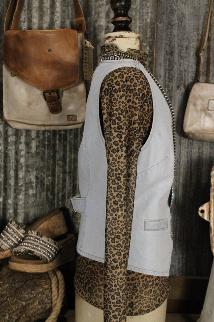 Vintage Wash Denim Vest