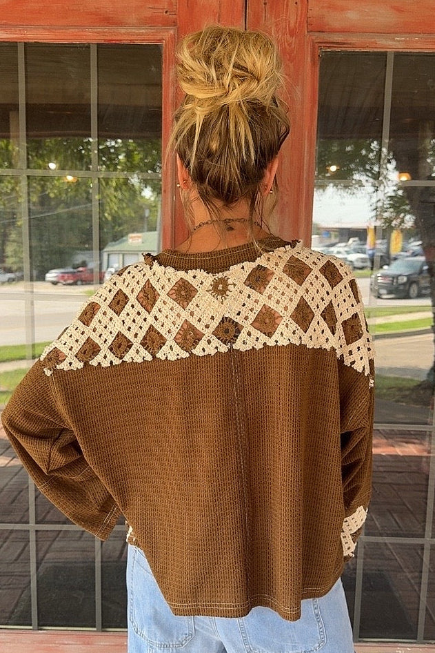 Sienna Crochet Waffle Top