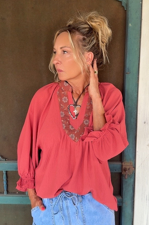 Terracotta Sunset Blouse