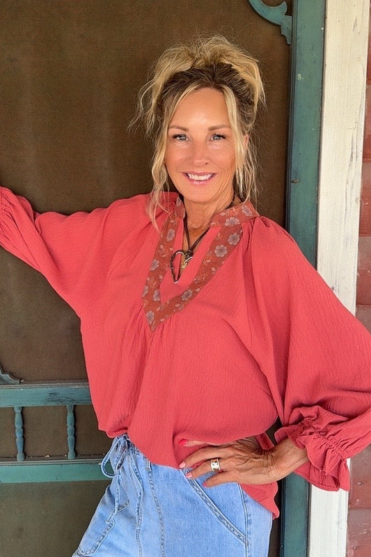 Terracotta Sunset Blouse