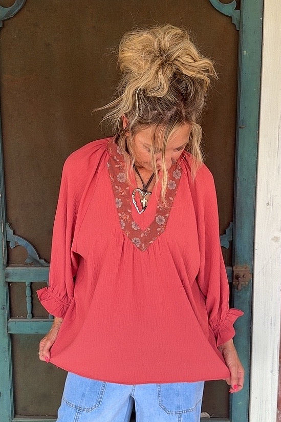 Terracotta Sunset Blouse