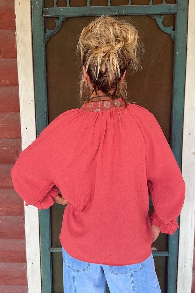 Terracotta Sunset Blouse