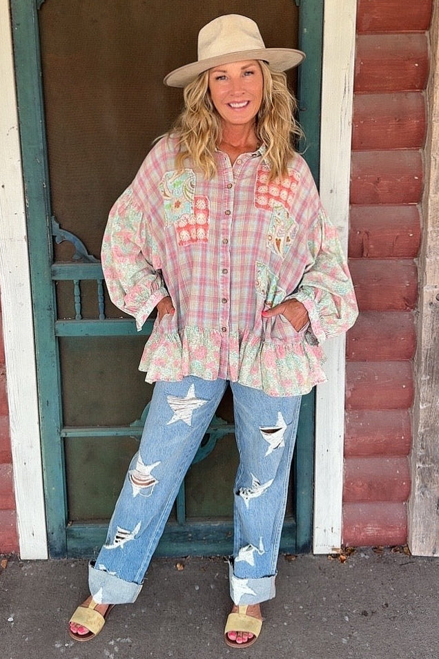 Sweetbriar Plaid Top